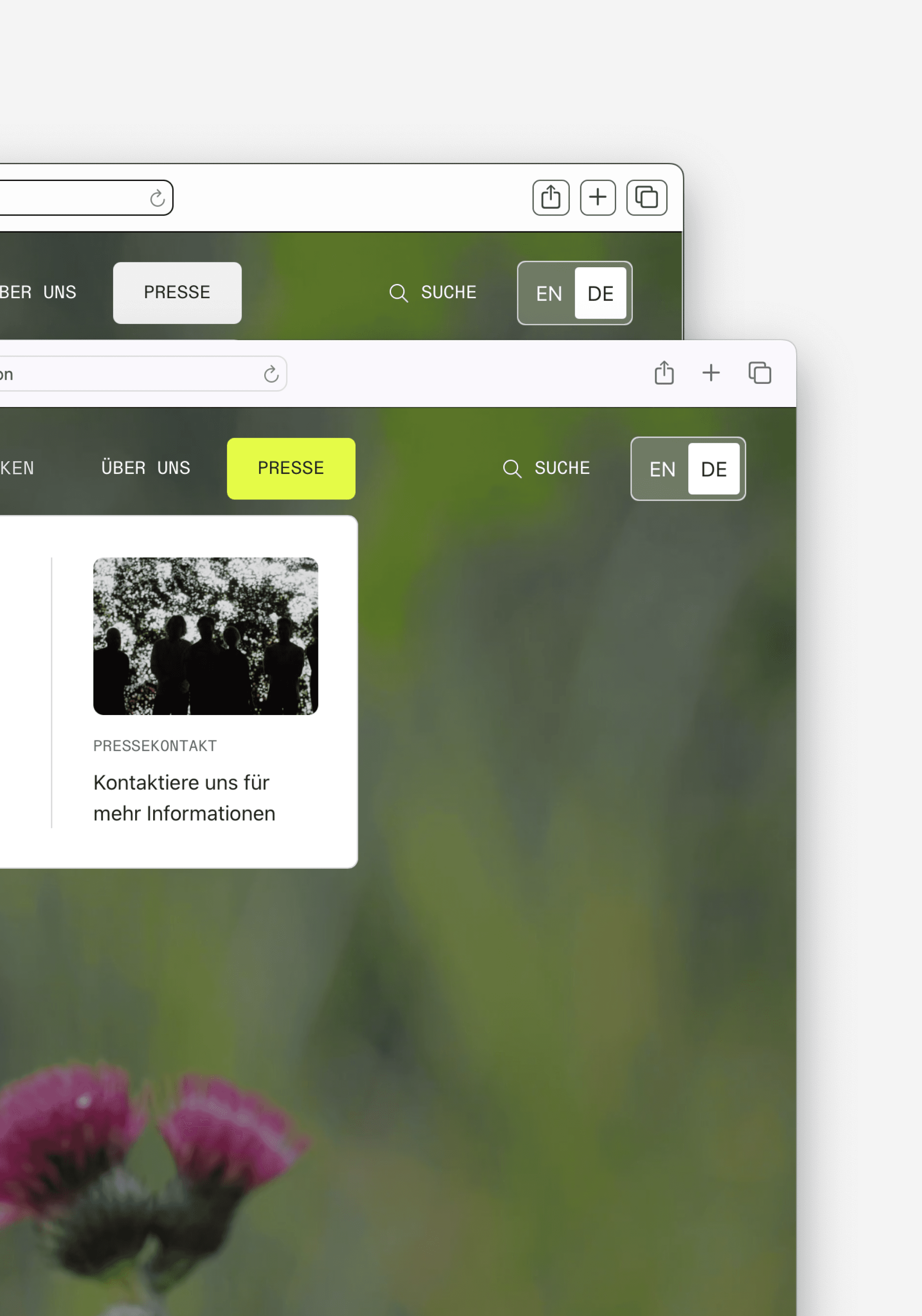Vergleich normaler und erhöhter Kontrast